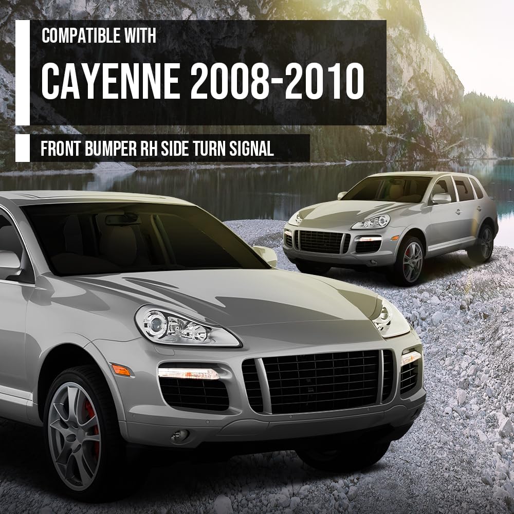 G-PLUS Front Bumper Right Side Turn Signal Compatible with Porsche Cayenne 2008 2009 2010 95563118602 White