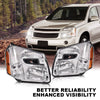 G-PLUS Headlights Assembly Compatible with Chevy Equinox 2005 2006 2007 2008 2009,Left & Right Front Halogen Headlamps Clear Lens Chrome Housing Amber Reflector,faros delanteros
