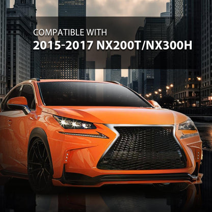 G-PLUS Front Bumper Grille Trim Surroud Compatible with 2015 2016 2017 NX200t NX300 F Sport Type LX1202108 5312178010 Chrome