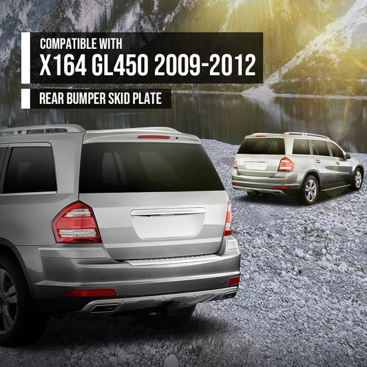 G-PLUS Rear Bumper Skid Plate Compatible with Benz X164 GL-Class GL450 GL500 GL550 2009-2012 A1648840190 Silver