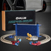 G-PLUS 10 Row Thermostat Adaptor Engine Transmission Oil Cooler Kit Universal Aluminum Oil cooler For CAR/TRUCK