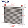 30 Row AN10-10AN Universal Aluminum Engine Transmission Oil Cooler Kit + Oil Filter Relocation Kit Silver