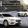 G-PLUS Front Bumper Grille With Chrome Trim Compatible with Buick Regal Sportback 2018-2020 Black