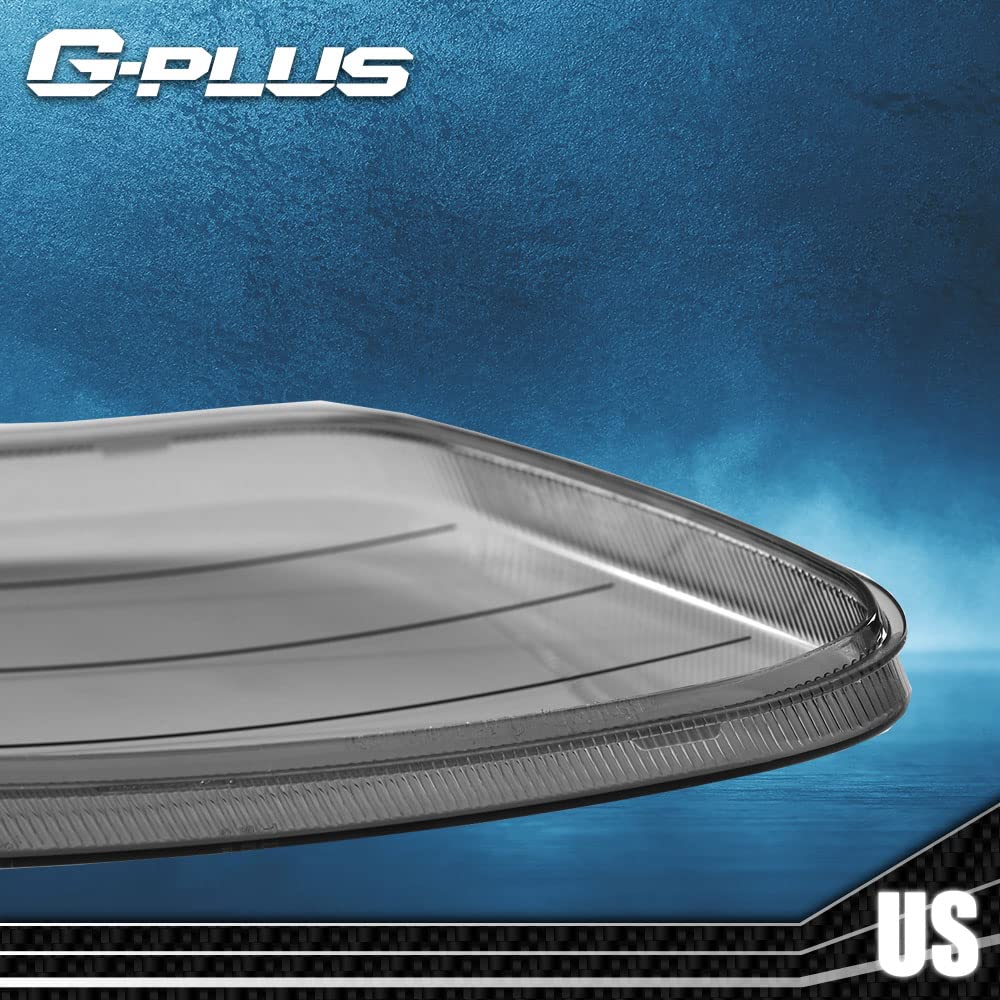 G-PLUS Front Headlight Lens Cover Compatible With 97-04 Ford F150 Expedition,1 Pair Left & Right Side (Smoky Lens)