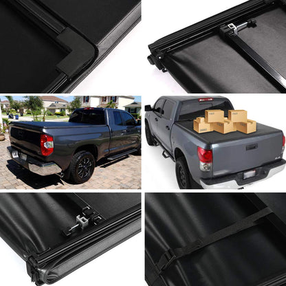 G-PLUS T3 Tri-Fold Soft Truck Tonneau Cover Replacement for 2005-2015 Toyota Tacoma Pickup | Double Cab 6Ft Short Bed | for Only Fleetside/Styleside Bed Models