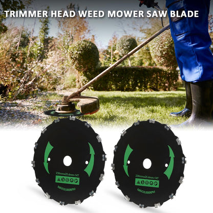 G-PLUS 2pcs 9" Chainsaw Brush Blade 14 Tooth Cutter Trimmer Head Weed Mower Saw Blade Black