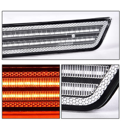 G-PLUS Rear Fender LED Side Marker Light Lamp Pair White Lens Compatible with Chevy Camaro LS | LT | SS | Z/28 | ZL1 2010-2015 92246253, 92246252