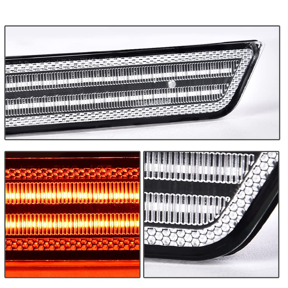G-PLUS Rear Fender LED Side Marker Light Lamp Pair Clear Lens Fit Chevy Camaro LS | LT | SS | Z/28 | ZL1 2010 2011 2012 2013 2014 2015
