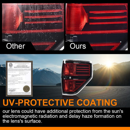 G-PLUS Pickup Rear Right Tail Light Fit 2009-2014 Ford F150 2/4 Door (Not Fit Flareside Models,Not Fit Ogriginal Model with LED Tail Lamp) Brake Lamps luces traseras, faros traserosAssembly