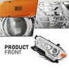 G-PLUS LED Headlights Assembly Compatible with Toyota Tacoma 2016-2022, DRL Headlamps Clear Lens Chrome Housing Amber Reflector Left & Right, faros delanteros TO2502244, TO2503244