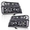 G-PLUS Headlights Assembly,Comaptible with Chevy Colorado/GMC Canyon 2004-2012,Fit Isuzu i-280 i-350 2006,Fit Isuzu i-290 i-370 07-08 Headlamps, Clear Lens Black Housing Clear Reflector
