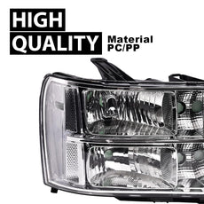 G-PLUS Headlights Assembly for GMC Sierra 1500 2500HD 3500HD 2007-2014 Clear Chrome Clear Additional Angle