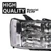 G-PLUS Headlights Assembly, Fit 2007-2013 GMC Sierra 1500/2007 2008 2009 2010 2011 2012 2013 2014 GMC Sierra 2500 HD/3500HD Headlamps,Clear Lens Chrome Housing Clear Reflector,faros delanteros