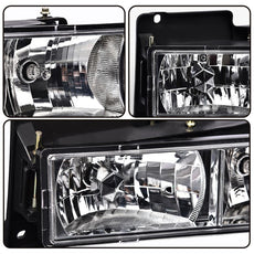G-PLUS Headlights Assembly for GMC C/K Sierra Yukon Suburban 1994-1998 Clear Lens Chrome Additional Angle