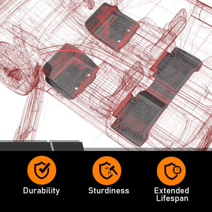 G-PLUS Floor Mats Compatible with Toyota 4Runner 1996 1997 1998 1999 2000 2001 2002 Floor Liners,TPE All Weather Custom Fit Truck Accessories Cargo Liners 1st & 2nd Row Gray 3PCS alfombras para carro