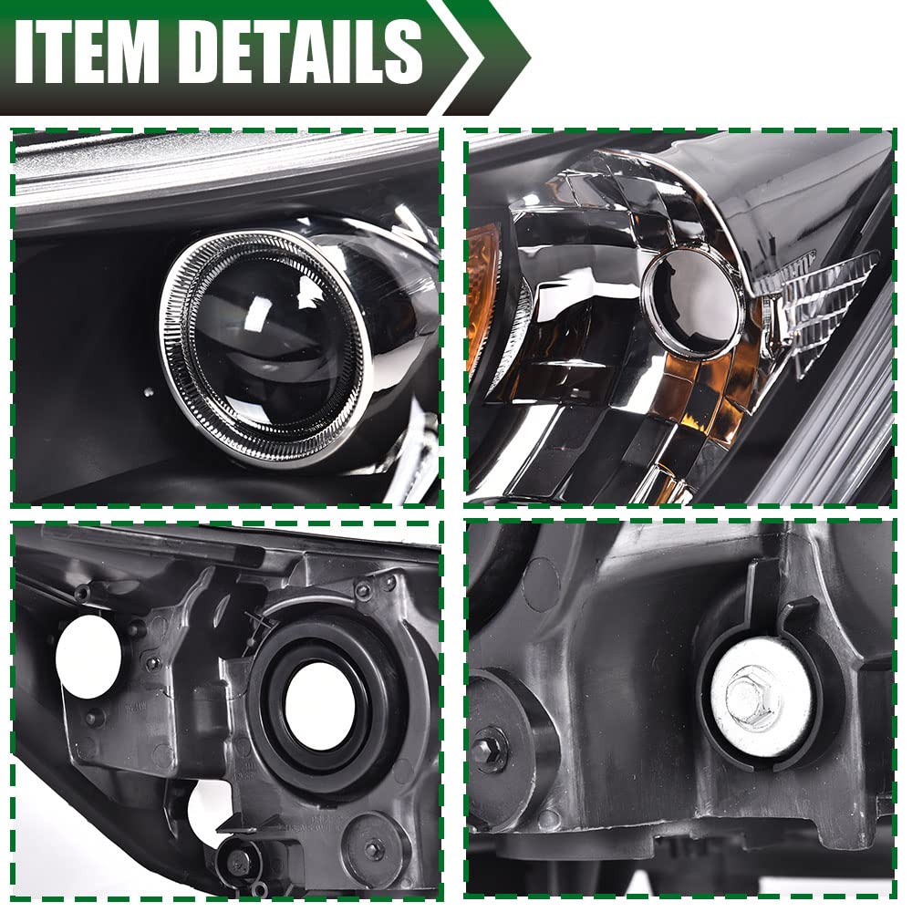 G-PLUS Headlights Compatible with 2013 2014 4-Door Sedan Honda Accord Factory Style Automotive Headlamps Assembly (Black Passenger & Driver Side(Left+Right)),faros delanteros