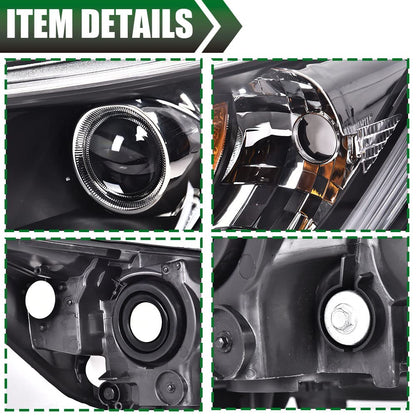 G-PLUS Headlights Compatible with 2013 2014 4-Door Sedan Honda Accord Factory Style Automotive Headlamps Assembly (Black Passenger & Driver Side(Left+Right)),faros delanteros