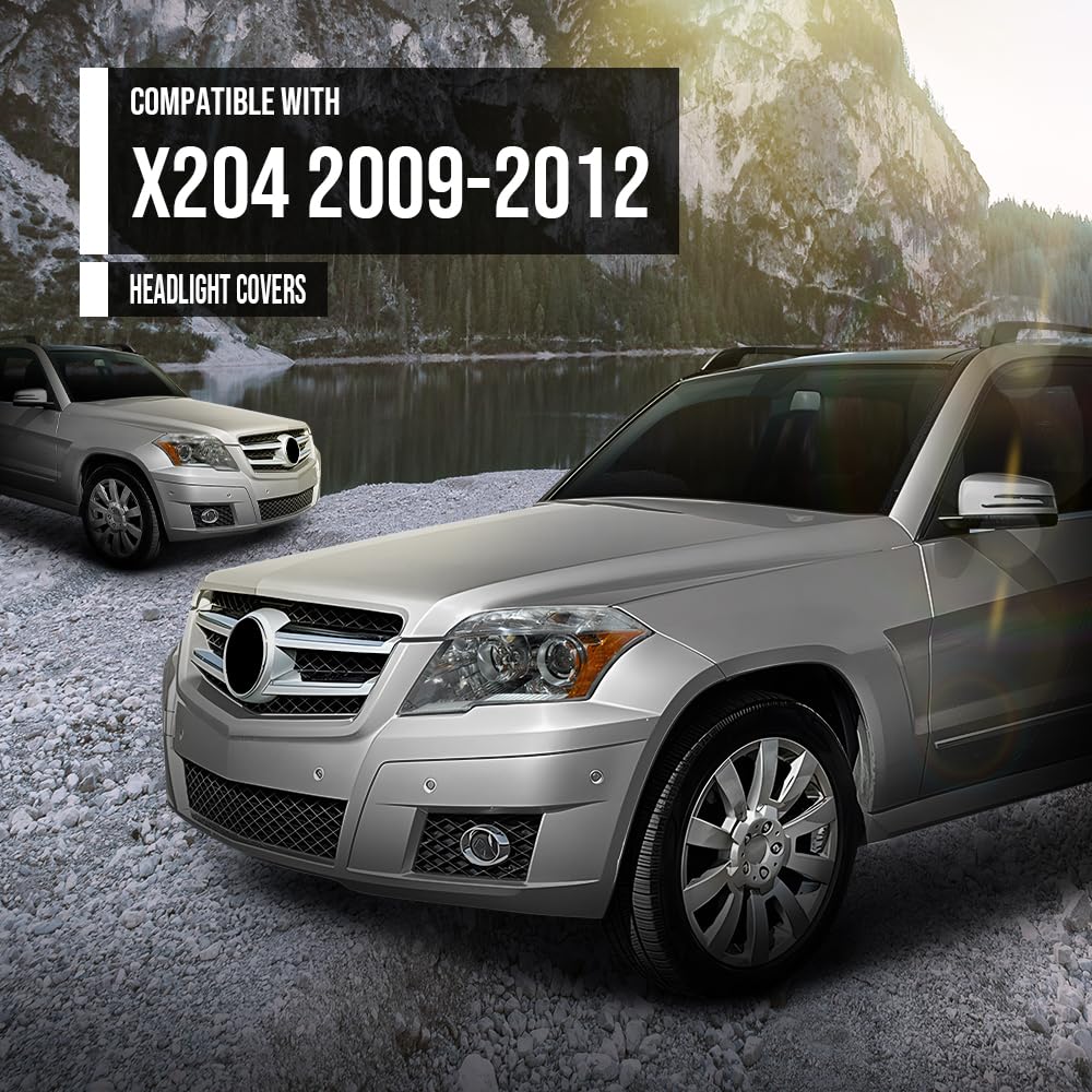 G-PLUS Headlight Lens Cover Compatible with Benz GLK Class X204 2009-2012 Left & Right Front Headlamp Lens Cover Clear