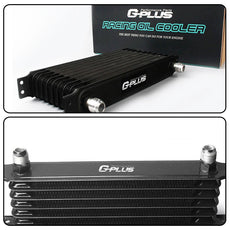 G-PLUS Aluminum Oil Cooler Kit 15 Row Universal Engine Transmission Filter Kit Side View