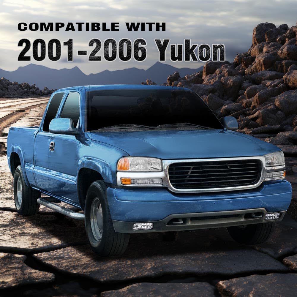 G-PLUS Fog Lights Lamp Left Right Compatible With Chevy Silverado 1500 1999 2000 2001 2002/2500/Fit Chevy Silverado 3500 2001-2002/Fit Tahoe Suburban 2000-2006 Clear Lens