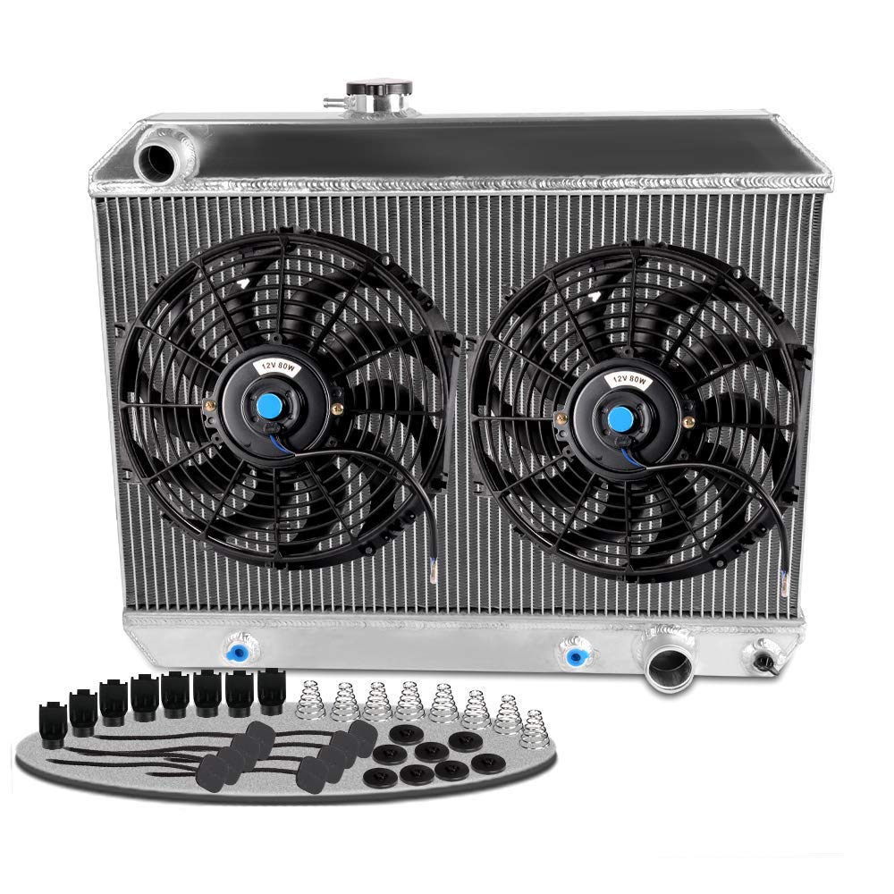 Aluminum Racing Radiator Compatible For Pontiac GTO/Tempest/LeMans 1964 1965 1966 1967+12" Cooling Fan