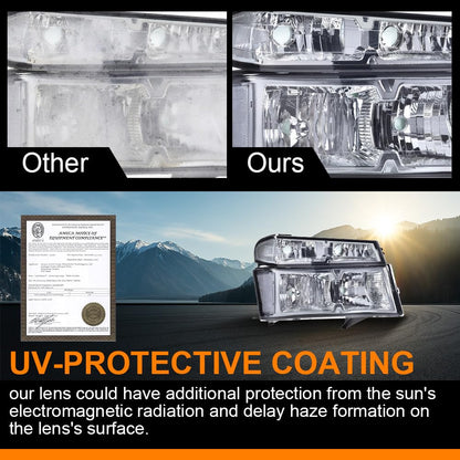 G-PLUS Headlights Assembly Compatible with Chevy Colorado/GMC Canyon 2004-2012,Fit Isuzu i-280 i-350 2006,Fit Isuzu i-290 i-370 2007-2008 Headlamps Smoky Lens Chrome Housing Clear Reflector