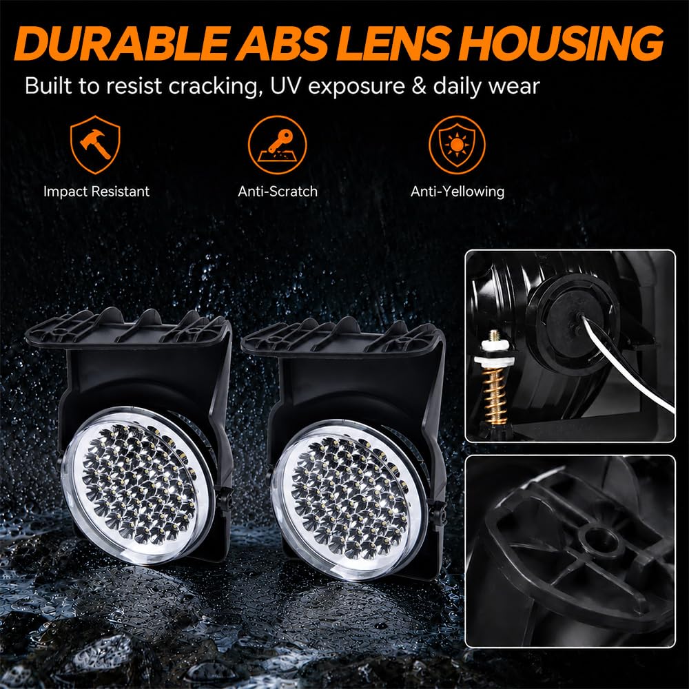 G-PLUS Hyper White Full LED Fog Lights Lamp +Switch Left+Right Compatible with GMC Sierra 2003-2007 Pickup Truck Clear Lens Bumper Fog Light Kit