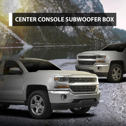 G-PLUS 12" Center Console Subwoofer Box Compatible with Chevy/GM Crew Cab 2014-2018 Black