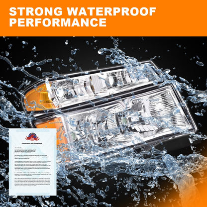 G-PLUS Headlights Assembly Front Headlamp Fit Chevy Colorado/GMC Canyon 2004-2012 19328954,19328955 Clear Lens Chrome Housing Amber Reflector,faros delanteros