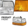 G-PLUS 6PCS Set Headlights Assembly Front Headlamp Corner/Side Signal Lights Compatible with Ford Bronco F150 1992-1996, Fit Ford F250 F350 1992-1997 FO2521114, FO2550110, FO2551108, FO2520116