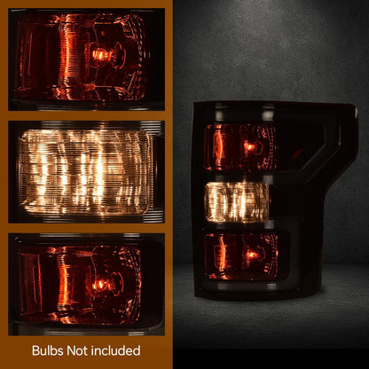 G-PLUS Rear Tail Lights Compatible with Ford F150 2018 2019 2020 W/Bulbs & Wiring Harness Left &Right Side Tail Lamps Dark Red Luces Traseras Rear Brake Lamps Assembly