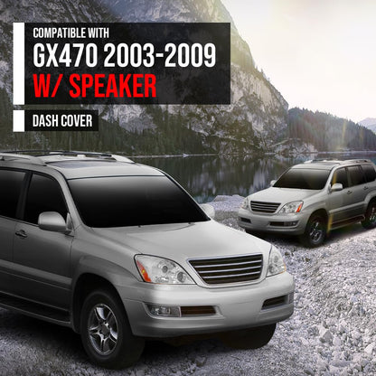 G-PLUS TPE Dash Cover Dashboard Compatible with LX GX470 2003-2009 w/Speaker Gray