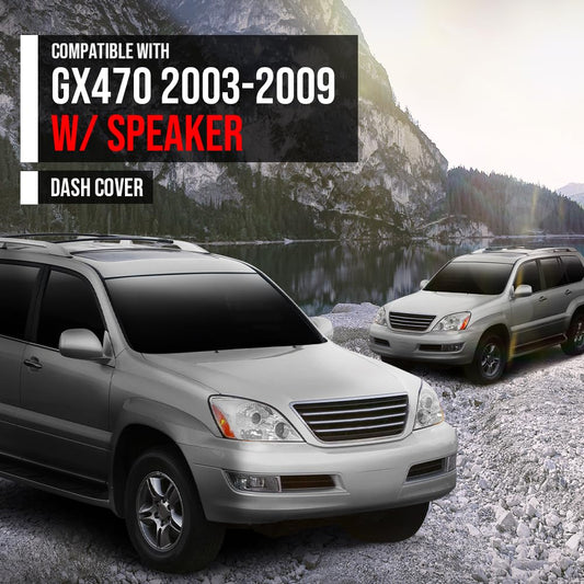 G-PLUS TPE Dash Cover Dashboard Compatible with LX GX470 2003-2009 w/Speaker Gray