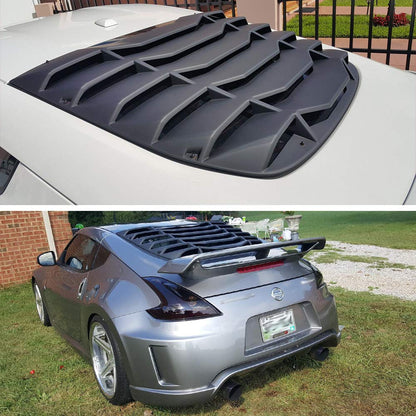 Windshield Louver Covers Replacement for Nissan 370Z 3.7L 2009-2019 Rear Window Louvers Cover Sun Shade ABS Matte Black