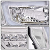 G-PLUS Headlights Assemblies LED Tube Compatible with Ford F150 2009-2014 Headlamps Driver Side & Passenger Side Clear Lens Chrome Housing Clear Reflector