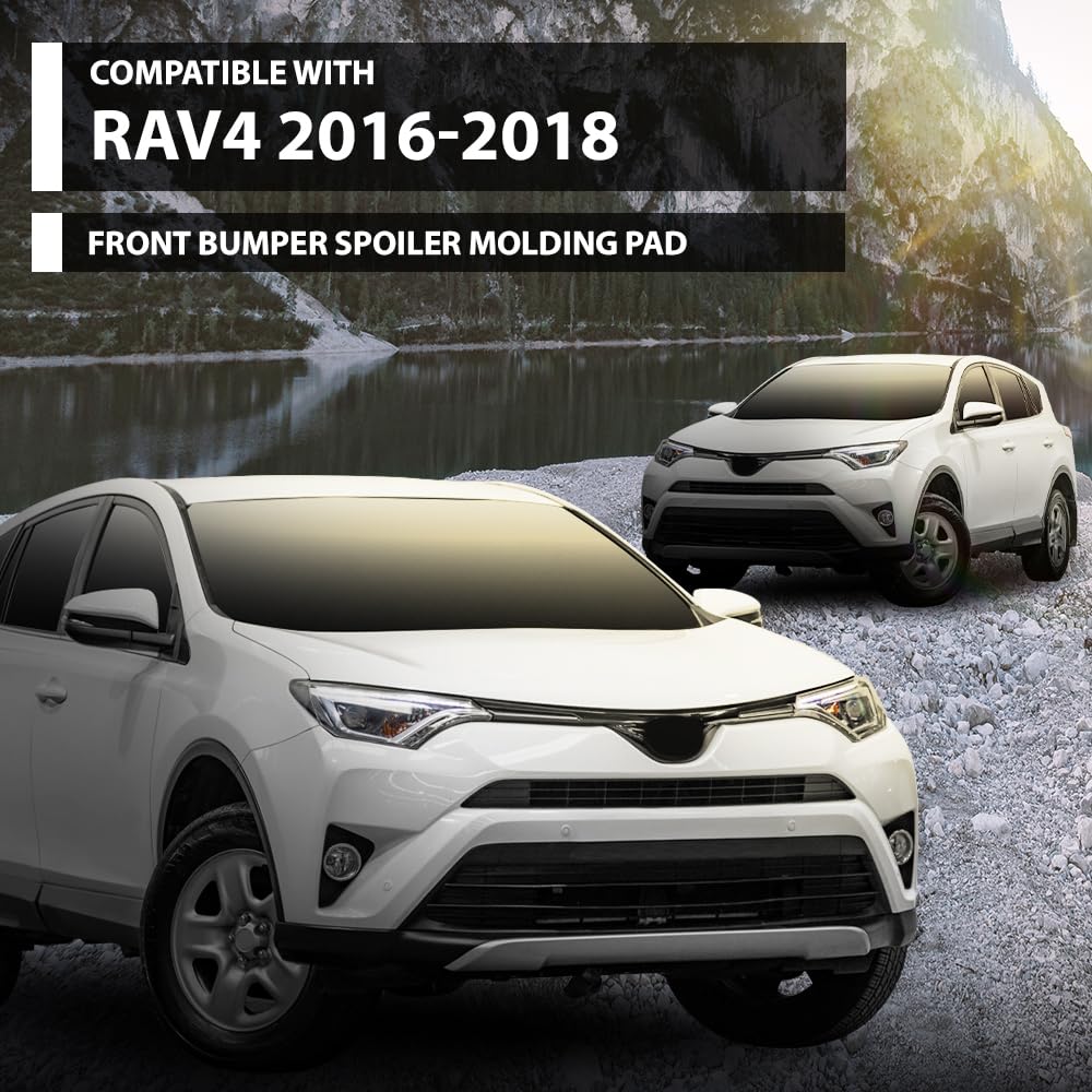 G-PLUS Front Bumper Spoiler Face Bar Trim Molding Pad Compatible with Toyota RAV4 2016-2018 5271142110B0, TO1094103 Silver