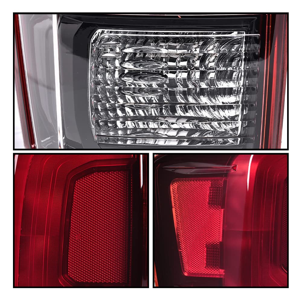 G-PLUS Rear Left Tail Light Assembly Compatible with Toyota Tacoma 2016-2023 Left Driver Side Rear Brake Lamp, Red Lens Clear Housing, 8156004170 8155004170