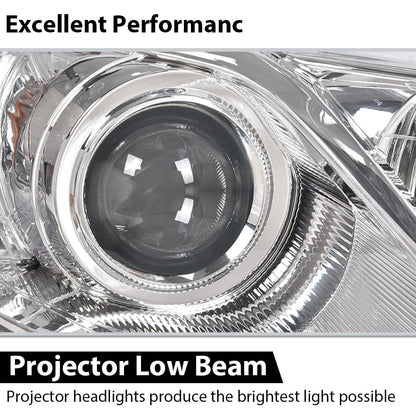 G-PLUS Headlights Assembly Compatible with Toyota Camry L/Le/Xle 2012-2014 Headlamps Pair Halogen Clear Lens Chrome Housing Amber Reflector,faros delanteros