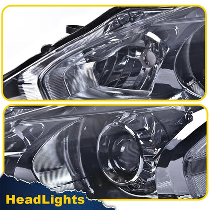 G-PLUS Headlights Assembly, Compatible with 2013 Nissan Altima Bumper Headlamps, Smoky Lens Chrome Housing Clear Reflector