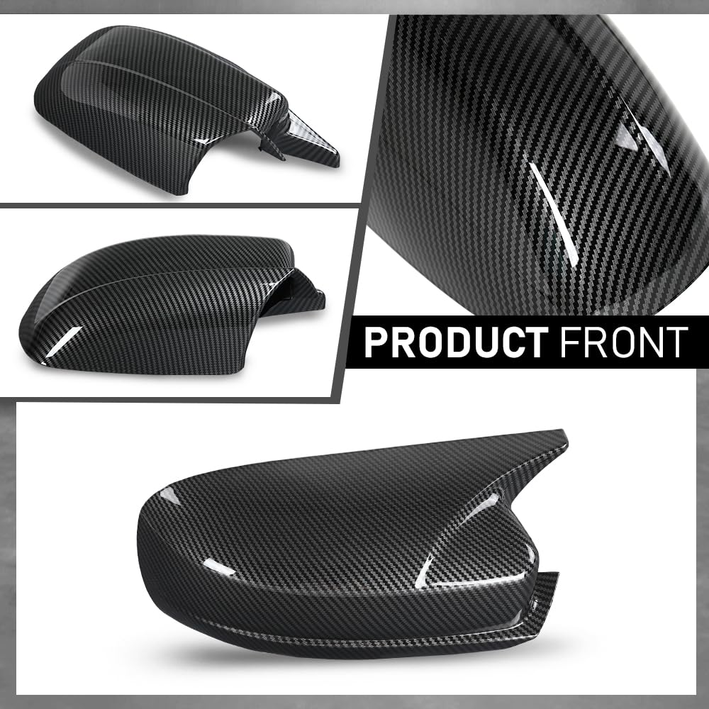 G-PLUS Side Mirror Covers Shell Cap Left and Right Compatible with Dodge Charger SRT 2015-2023 Carbon Fiber