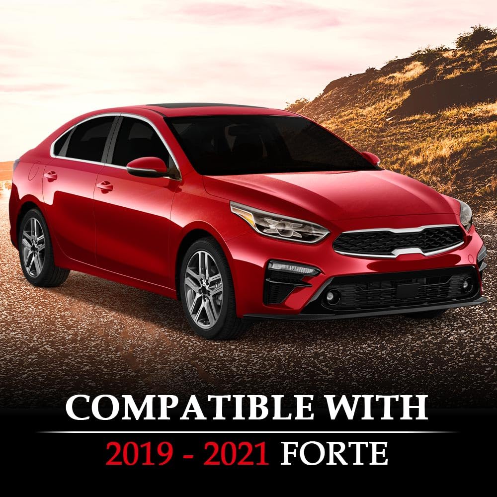 G-PLUS Front Upper Bumper Grille & Radiator Sight Shield Cover Compatible with Kia Forte 2019-2021 KI1224116 KI1200205 86370M7000 86350M7010