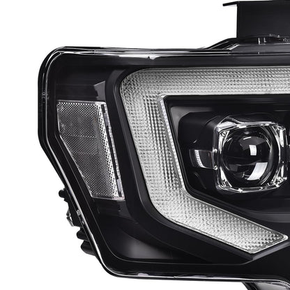 G-PLUS Pair Headlights Assembly & Tail lights Headlamps + Taillamps Compatible with 2009 2010 2011 2012 2013 2014 Ford F150 (Clear Lens Black Housing Headlights + Tail lights)