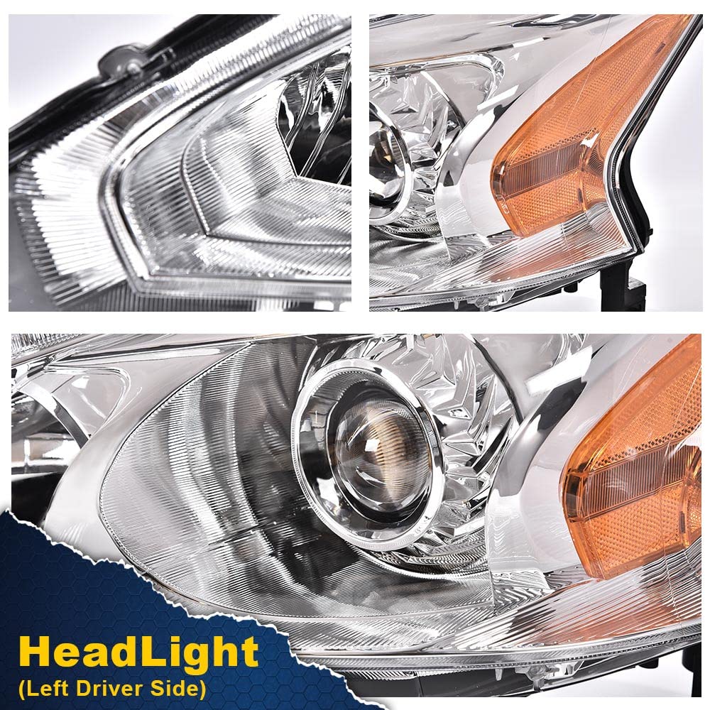 G-PLUS Headlights Compatible With 2013 2014 2015 Nissan Altima 4-Door Sedan Factory Style Automotive Halogen Model Headlamps,Black Driver Side(Left),faros delanteros