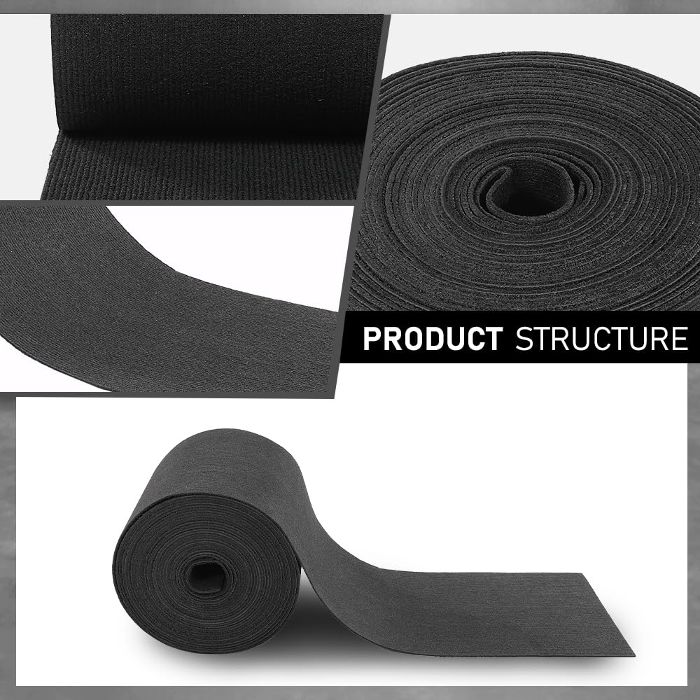 G-PLUS 9" x 50' Outdoor Ribbed Marine Carpet, Boat Trailer Bunk Carpet, Fit Boat Trailer Bunks Runner Docks Black
