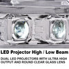 G-PLUS LED Tube Dual Projector Headlights, Compatible with 2007-2014 Chevy Tahoe/Suburban Bumper Headlamps Assembly, Clear Lens Chrome Housing Clear Reflector,faros delanteros