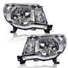 G-PLUS Headlights Assembly, Compatible with Toyota Tacoma 2005 2006 2007 2008 2009 2010 2011,Bumper Headlamps,Clear lens Chrome Housing Amber Reflector,Left Driver & Right Passenger faros delanteros
