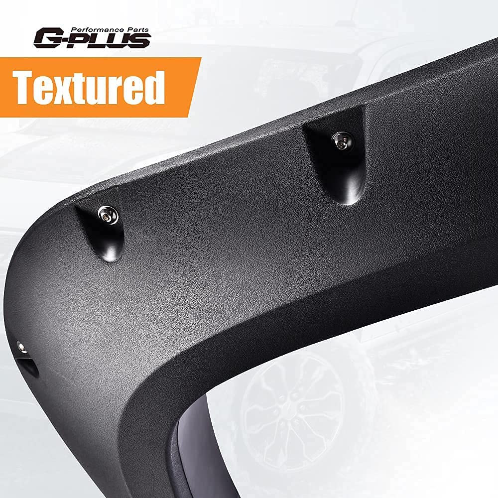G-PLUS Rugged Fender Flares Compatible with Dodge Ram 1500 2002-2008/Compatible with Dodge Ram 2500 3500 2003-2009 Textured Pocket Riveted Style Wheel Flares 4 Pcs