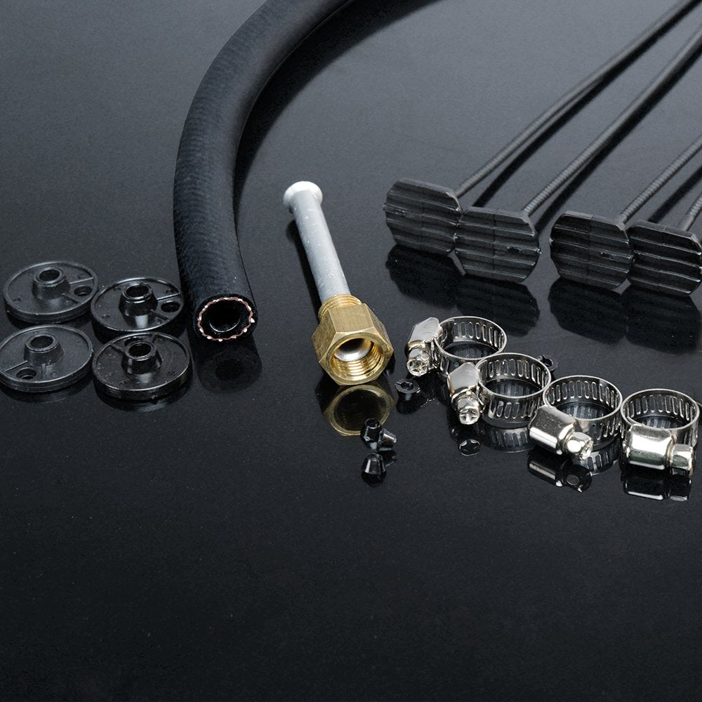 G-PLUS 4 Row AN6 Radiator Remote Aluminum Transmission Racing Oil Cooler + Oil Hose Mounting Kit Universal For Cars Trucks Silver