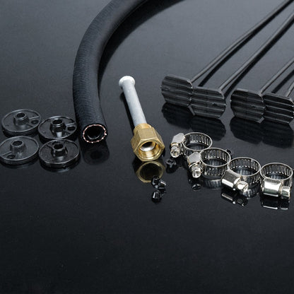 G-PLUS 4 Row AN6 Radiator Remote Aluminum Transmission Racing Oil Cooler + Oil Hose Mounting Kit Universal For Cars Trucks Silver