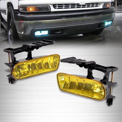 G-PLUS Fog Lights Lamp Left Right Compatible With 1999-2002 Chevy Silverado 1500/2500/Fit 2001 2002 Chevy Silverado 3500/Fit 2000-2006 Tahoe Suburban faros antiniebla(Yellow)